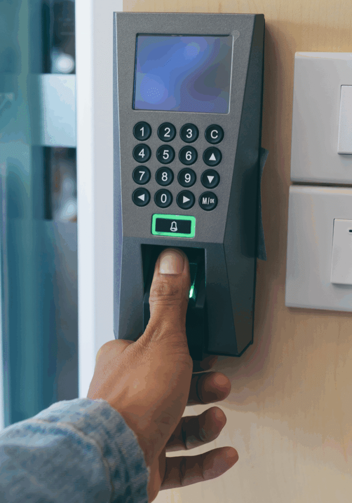 pro tec design biometric finger touch scanner access door entry portrait